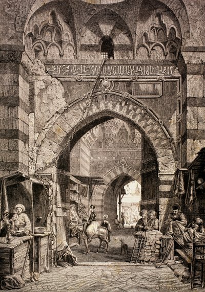 Entrance to the Khan el-Khalili souk in Cairo, 19th century by European School